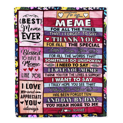 Personalized Meme Blanket From Granddaughter Grandson Thank You For The Love Meme Mothers Day Birthday Christmas Customized Bed Fleece Throw Blanket | siriusteestore