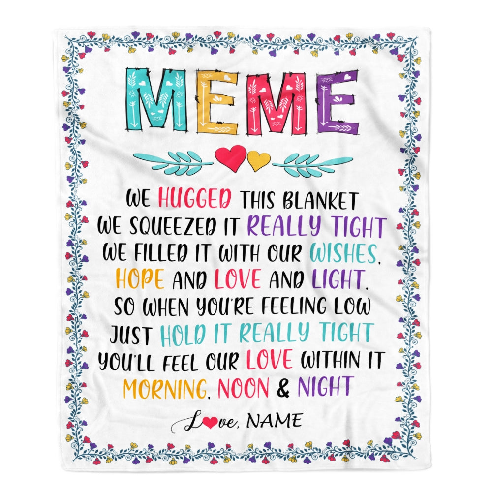Personalized Meme Blanket From Grandkids We Hugged This Blanket Meme Birthday Mothers Day Christmas Customized Fleece Blanket | siriusteestore