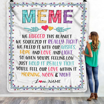 Personalized Meme Blanket From Grandkids We Hugged This Blanket Meme Birthday Mothers Day Christmas Customized Fleece Blanket | siriusteestore