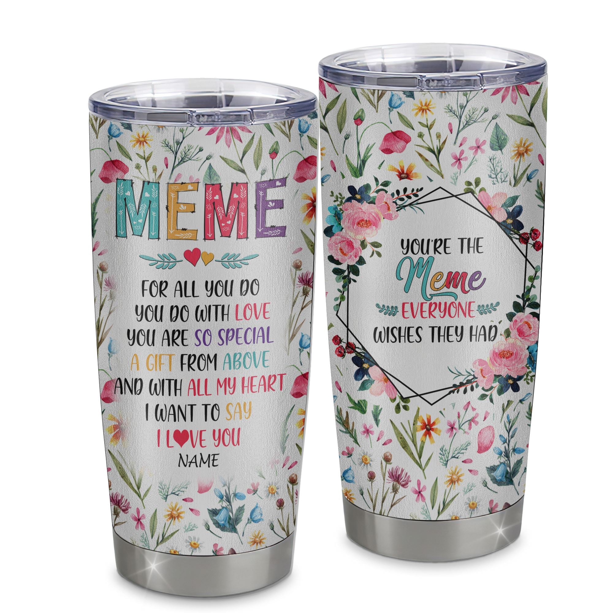 Personalized Meme From Granddaughter Grandson Grandchildren Stainless Steel Tumbler Cup You Are So Special I Love You Meme Mothers Day Birthday Christmas Travel Mug | siriusteestore