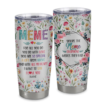 Personalized Meme From Granddaughter Grandson Grandchildren Stainless Steel Tumbler Cup You Are So Special I Love You Meme Mothers Day Birthday Christmas Travel Mug | siriusteestore