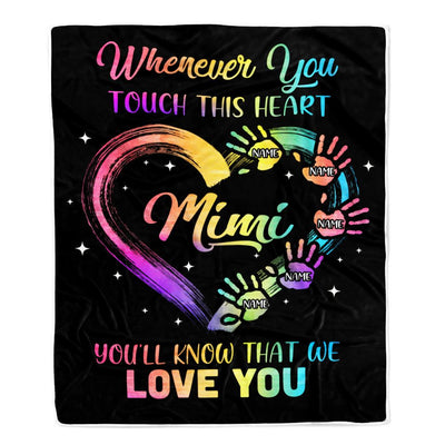 Personalized Mimi Blanket From Grandkids Granddaughter Grandson We Love You Grandparent Mimi Birthday Mothers Day Christmas Customized Bed Fleece Throw Blanket | siriusteestore