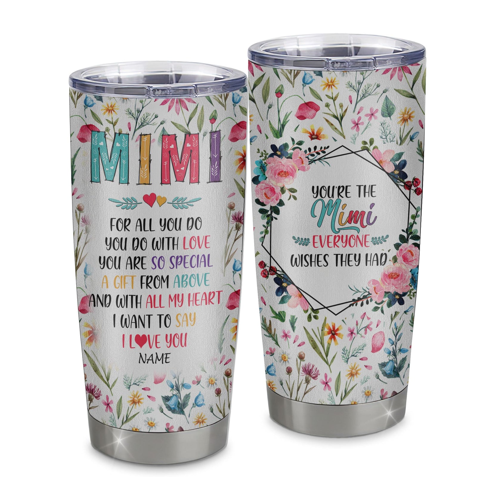 Personalized Mimi From Granddaughter Grandson Grandchildren Stainless Steel Tumbler Cup You Are So Special I Love You Mimi Mothers Day Birthday Christmas Travel Mug | siriusteestore