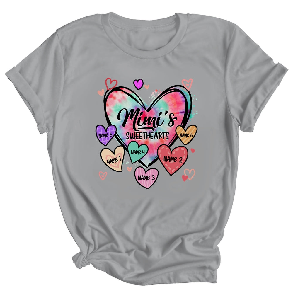 Personalized Mimi Sweethearts Custom With Grandkids Name Valentines Day Mothers Day Birthday Christmas Shirt & Tank Top | siriusteestore