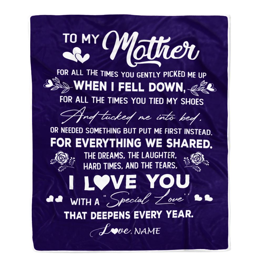 Personalized My Mom Blanket from Daughter Son I Love You With A Special Love Mom Mothers Day Birthday Thanksgiving Christmas Customized Fleece Throw Blanket | siriusteestore