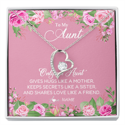 Forever Love Necklace | Personalized My My Aunt Necklace From Niece Only An Aunt Gives Hugs Like A Mother Aunt Pendant Jewelry Birthday Mothers Day Christmas Customized Message Card | siriusteestore