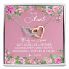 Interlocking Hearts Necklace | Personalized My My Aunt Necklace From Niece Only An Aunt Gives Hugs Like A Mother Aunt Pendant Jewelry Birthday Mothers Day Christmas Customized Message Card | siriusteestore