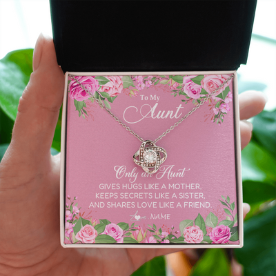 Love Knot Necklace | Personalized My My Aunt Necklace From Niece Only An Aunt Gives Hugs Like A Mother Aunt Pendant Jewelry Birthday Mothers Day Christmas Customized Message Card | siriusteestore