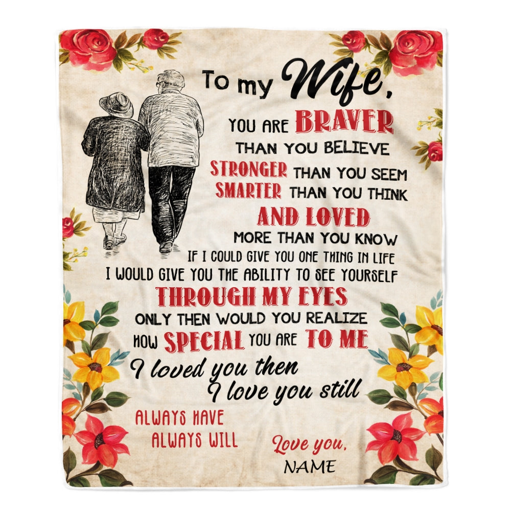 Personalized My Wife Blanket From Husband Grow Old Together Wife Wedding Anniversary Birthday Christmas Customized Fleece Blanket | siriusteestore