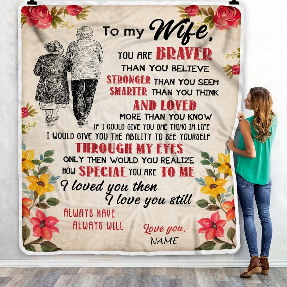 Personalized My Wife Blanket From Husband Grow Old Together Wife Wedding Anniversary Birthday Christmas Customized Fleece Blanket | siriusteestore