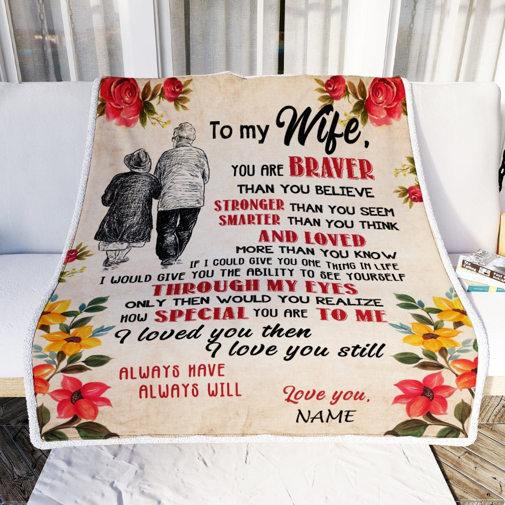 Personalized My Wife Blanket From Husband Grow Old Together Wife Wedding Anniversary Birthday Christmas Customized Fleece Blanket | siriusteestore