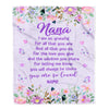 Personalized Nana Blanket From Granddaughter Grandson Floral Butterfly Love You Give Nana Mothers Day Birthday Christmas Customized Bed Fleece Throw Blanket | siriusteestore