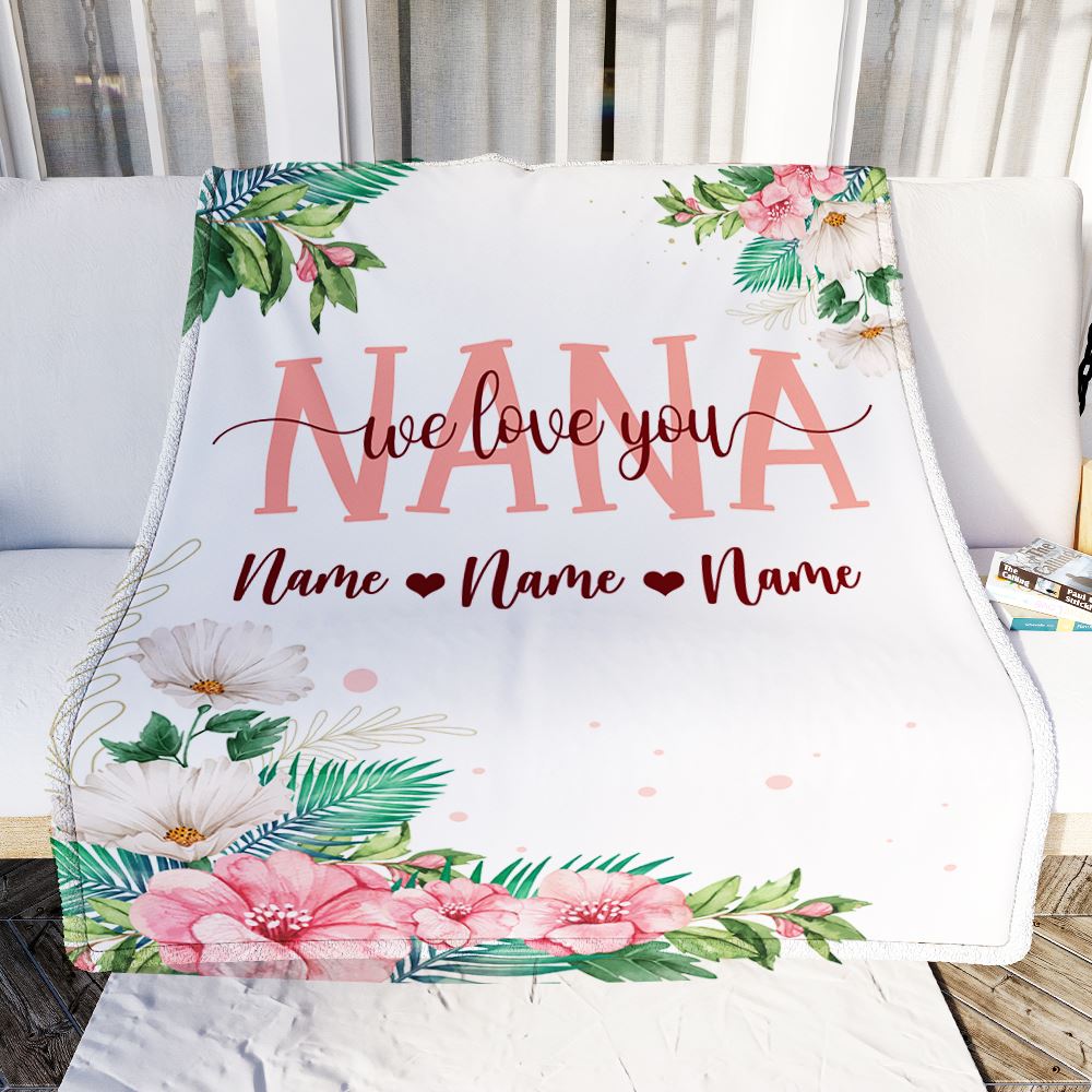Personalized Nana Blanket From Grandkids Granddaughter Grandson We