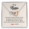 Interlocking Hearts Necklace | Personalized Nana Necklace From Grandkids Granddaughter Grandson You're Always In My Heart Nana Birthday Mothers Day Christmas Customized Gift Box Message Card | siriusteestore