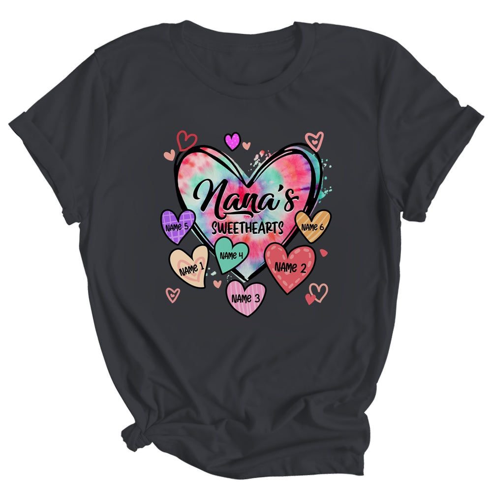 Personalized Nana Sweethearts Custom With Grandkids Name Valentines Day Mothers Day Birthday Christmas Shirt & Tank Top | siriusteestore