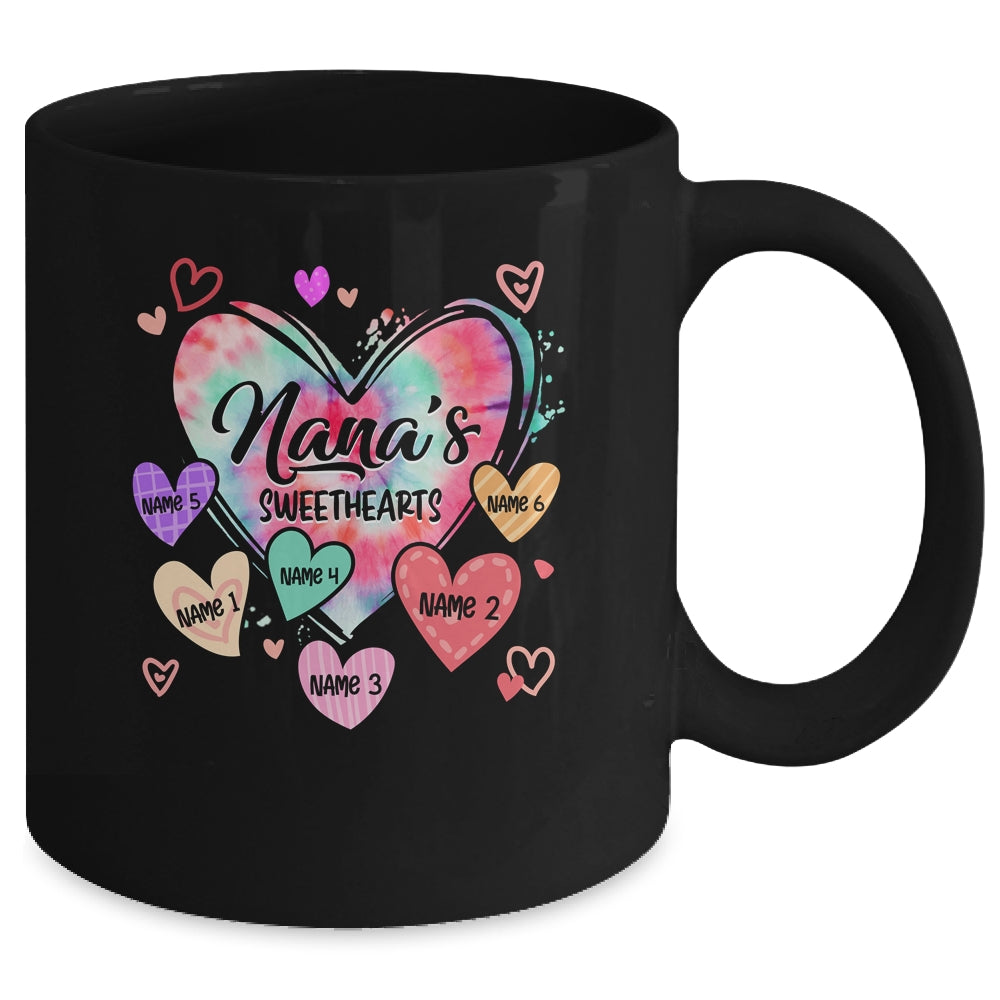 Personalized Nana Sweethearts Custom With Grandkids Name Valentines Day Mothers Day Birthday Christmas Mug | siriusteestore
