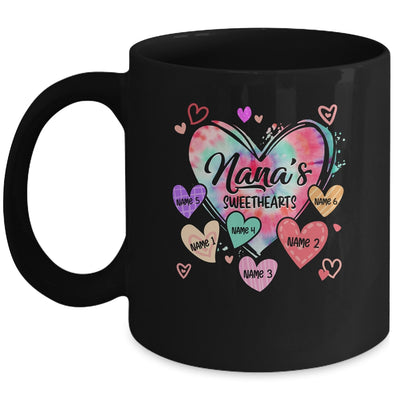 Personalized Nana Sweethearts Custom With Grandkids Name Valentines Day Mothers Day Birthday Christmas Mug | siriusteestore