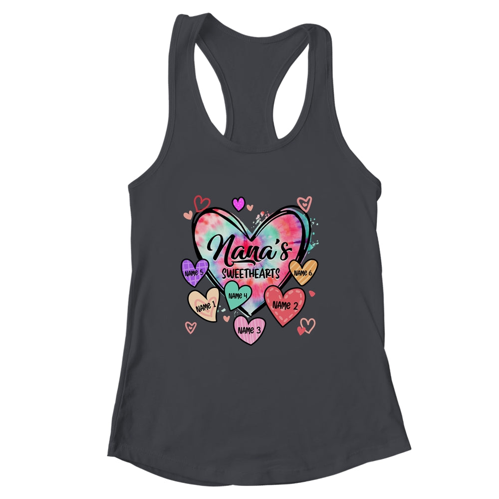 Personalized Nana Sweethearts Custom With Grandkids Name Valentines Day Mothers Day Birthday Christmas Shirt & Tank Top | siriusteestore