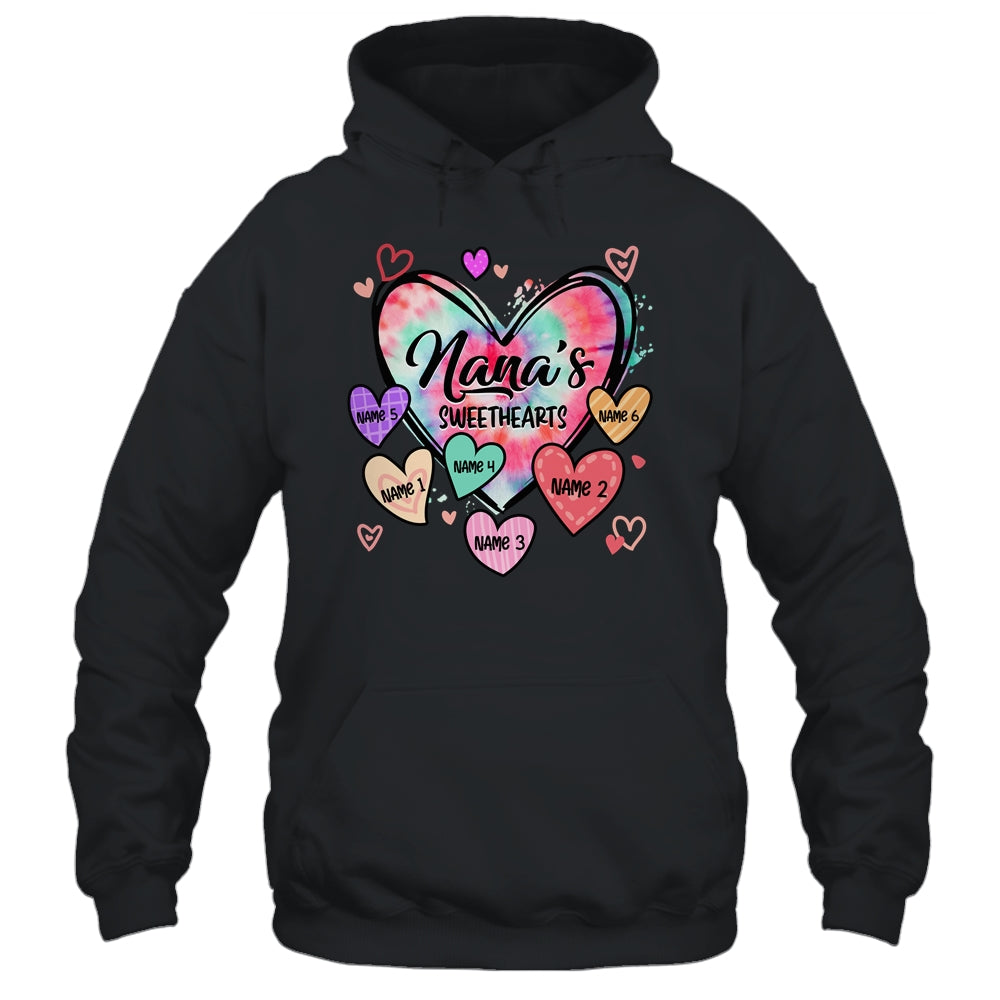 Personalized Nana Sweethearts Custom With Grandkids Name Valentines Day Mothers Day Birthday Christmas Shirt & Tank Top | siriusteestore
