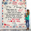 Personalized Nanny Blanket From Kids I Love You Hugs Air Mail Letter Nanny Birthday Mothers Day Christmas Customized Fleece Blanket | siriusteestore