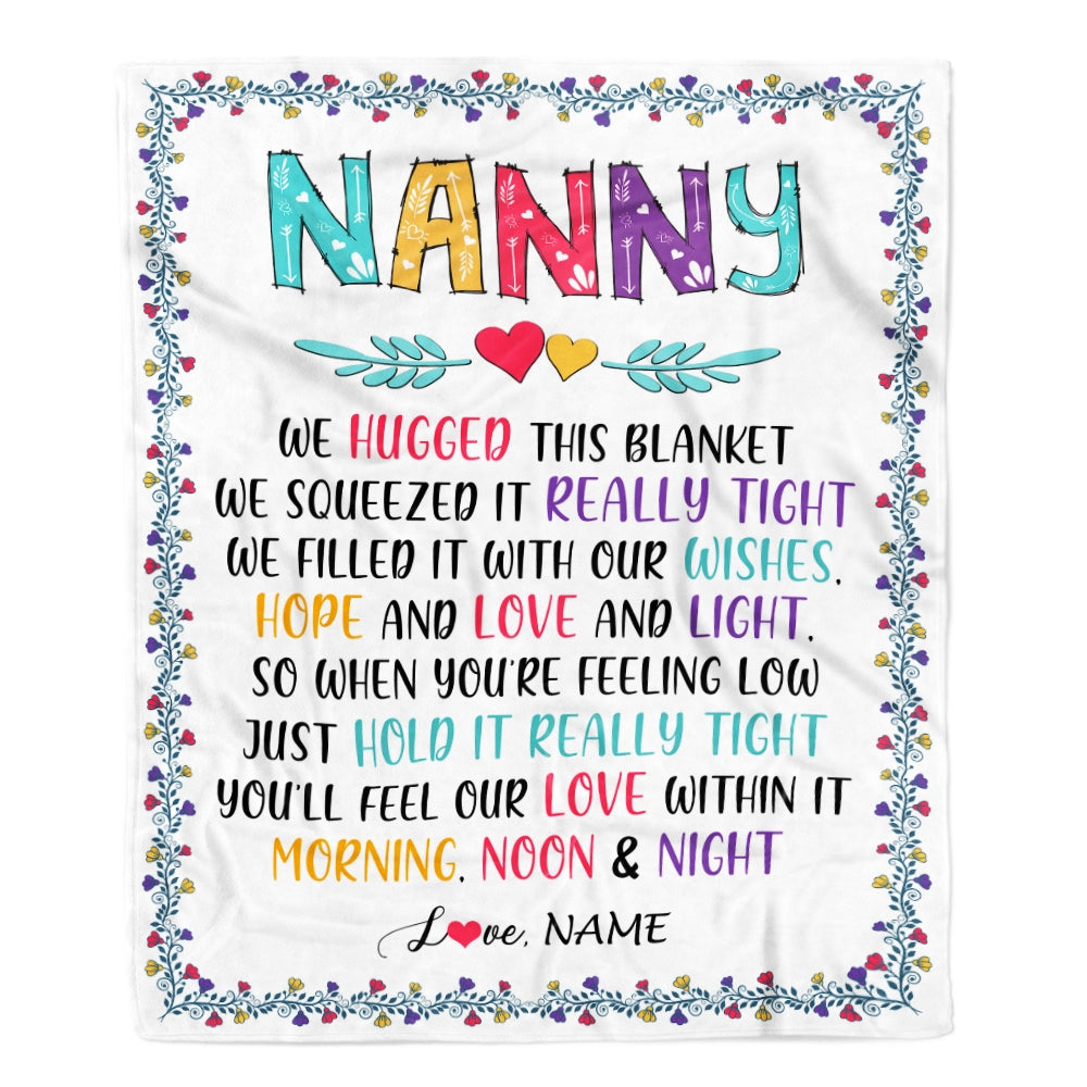 Personalized Nanny Blanket From Kids We Hugged This Blanket Nanny Birthday Mothers Day Christmas Customized Fleece Blanket | siriusteestore