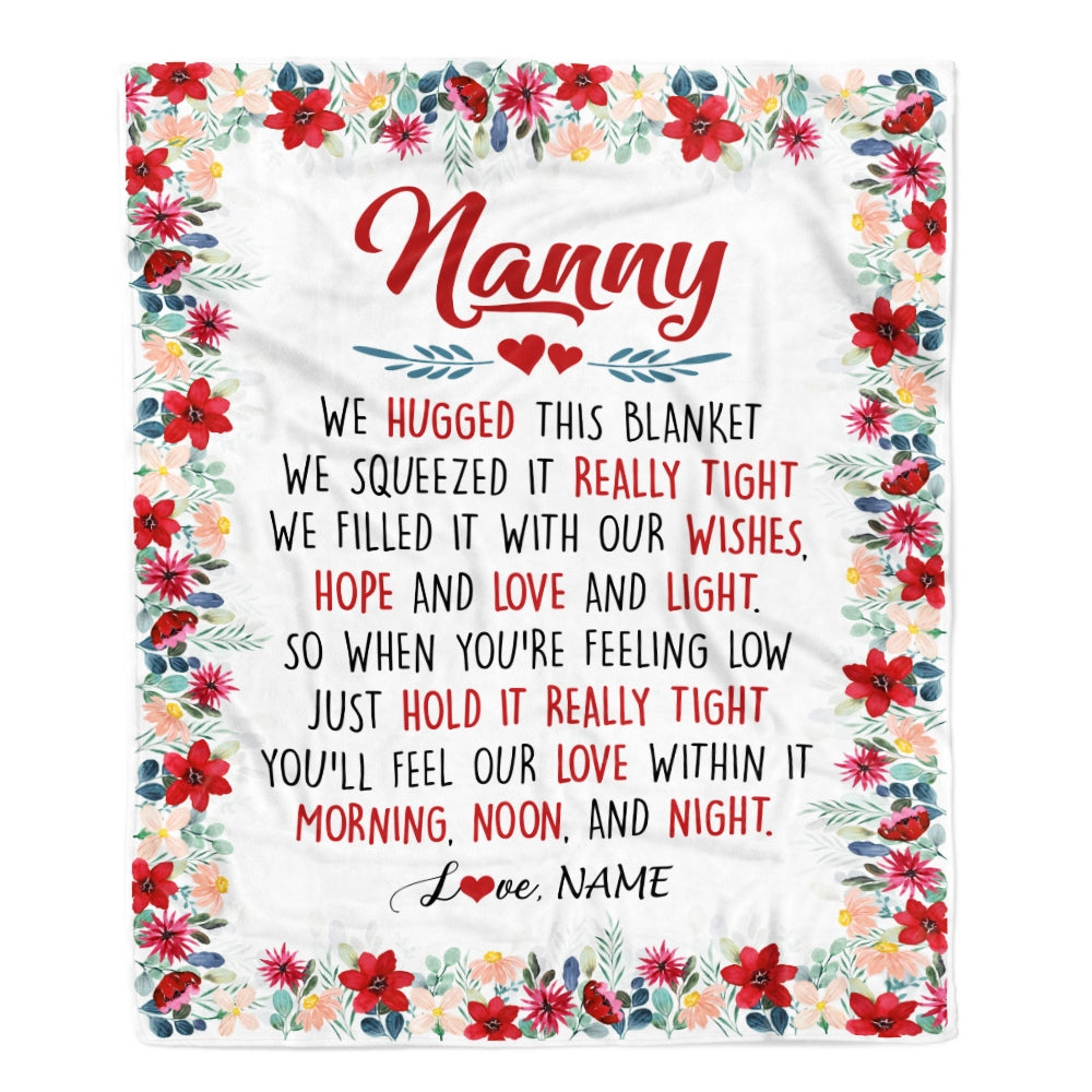 Personalized Nanny Blanket From Kids We Hugged This Blanket Nanny Birthday Mothers Day Christmas Customized Fleece Throw Blanket | siriusteestore