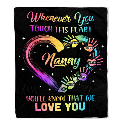 Personalized Nanny Blanket From Kids We Love You Grandparent Nanny Birthday Mothers Day Christmas Customized Bed Fleece Throw Blanket | siriusteestore