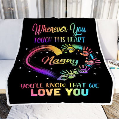 Personalized Nanny Blanket From Kids We Love You Grandparent Nanny Birthday Mothers Day Christmas Customized Bed Fleece Throw Blanket | siriusteestore