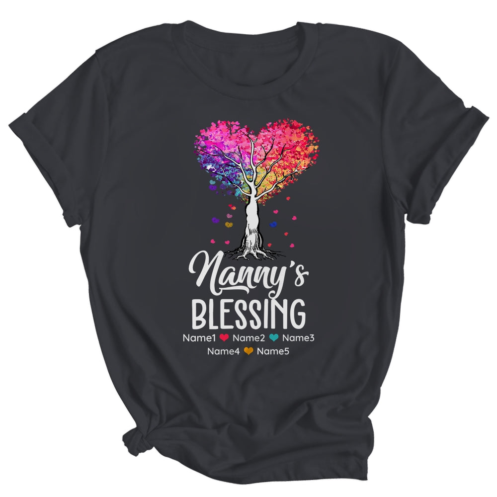 Personalized Nanny Is Blessed With Grandkids Name Colortree Custom Grandma Mothers Day Birthday Christmas Shirt & Tank Top | siriusteestore