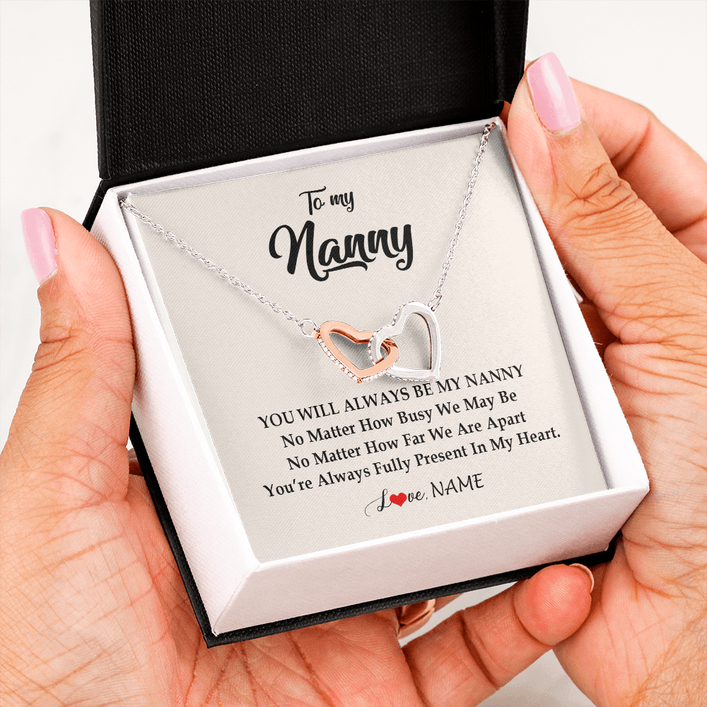Personalized Nanny Necklace From Kids You re Always In My Heart Nanny Birthday Mothers Day Christmas Jewelry Pendant Customized Gift Box Message Card Siriustee