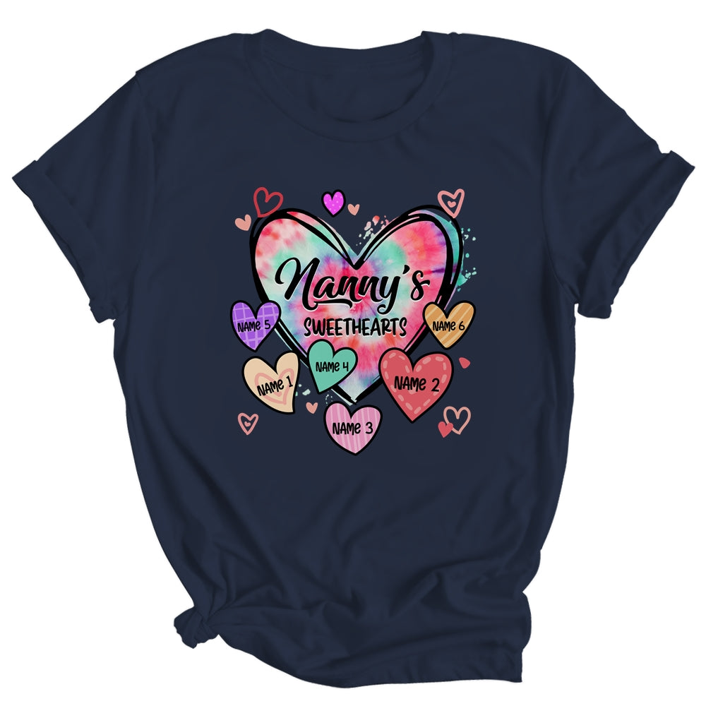 Personalized Nanny Sweethearts Custom With Grandkids Name Valentines Day Mothers Day Birthday Christmas Shirt & Tank Top | siriusteestore