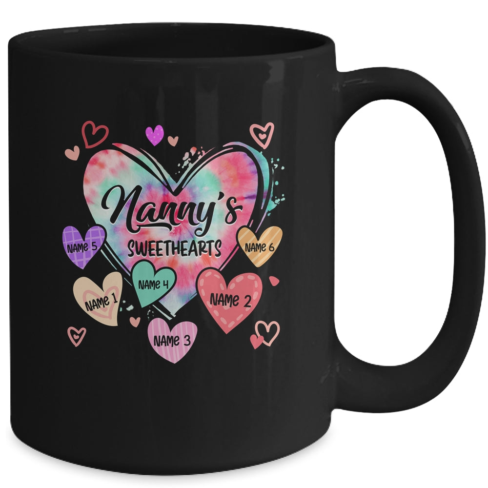 Personalized Nanny Sweethearts Custom With Grandkids Name Valentines Day Mothers Day Birthday Christmas Mug | siriusteestore