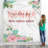 Personalized Nonna Blanket From Grandkids Granddaughter Grandson We Love You Floral Nonna Birthday Mothers Day Christmas Customized Fleece Throw Blanket | siriusteestore