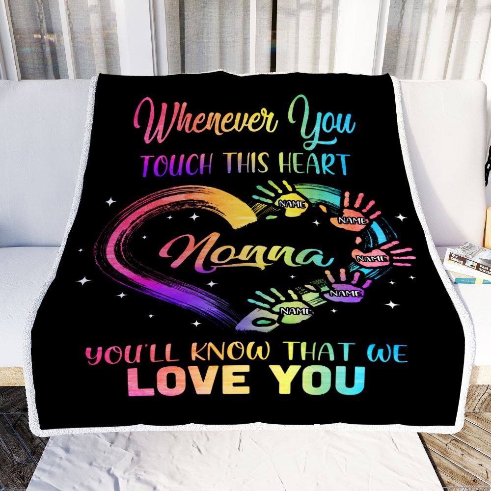 Personalized Nonna Blanket From Grandkids Granddaughter Grandson We Love You Grandparent Nonna Birthday Mothers Day Christmas Customized Fleece Throw Blanket | siriusteestore