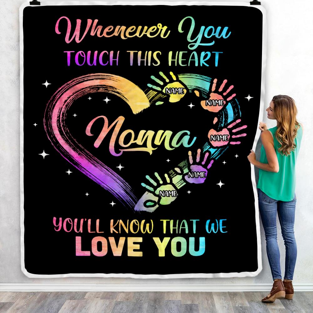 Personalized Nonna Blanket From Grandkids Granddaughter Grandson We Love You Grandparent Nonna Birthday Mothers Day Christmas Customized Fleece Throw Blanket | siriusteestore