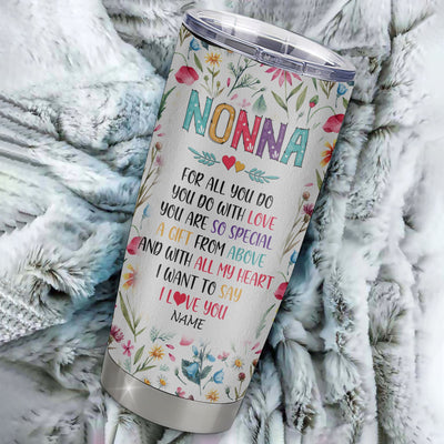 Personalized Nonna From Granddaughter Grandson Grandchildren Stainless Steel Tumbler Cup You Are So Special I Love You Nonna Mothers Day Birthday Christmas Travel Mug | siriusteestore