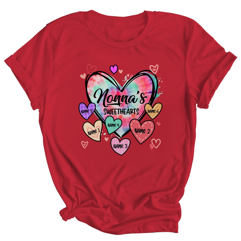 Personalized Nonna Sweethearts Custom With Grandkids Name Valentines Day Mothers Day Birthday Christmas Shirt & Tank Top | siriusteestore