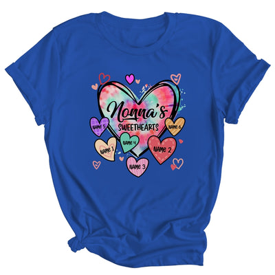 Personalized Nonna Sweethearts Custom With Grandkids Name Valentines Day Mothers Day Birthday Christmas Shirt & Tank Top | siriusteestore