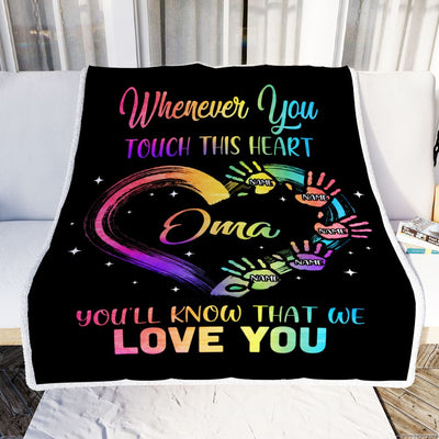 Personalized Oma Blanket From Grandkids Granddaughter Grandson We Love You Grandparent Oma Birthday Mothers Day Christmas Customized Bed Fleece Throw Blanket | siriusteestore