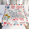 Personalized Oma Blanket From Grandkids Love Big Hug Air Mail Letter Sunflower Oma Birthday Mothers Day Christmas Customized Fleece Throw Blanket | siriusteestore