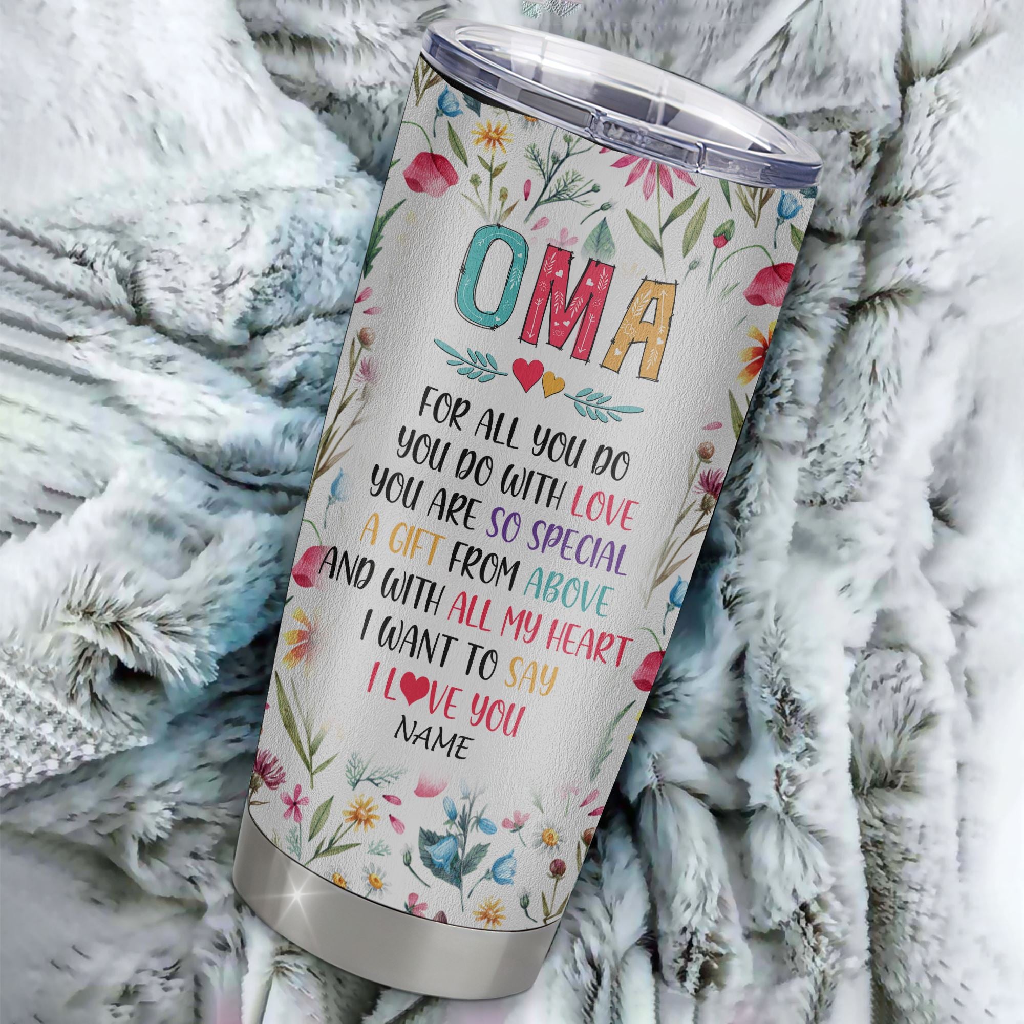 Personalized Oma From Granddaughter Grandson Grandchildren Stainless Steel Tumbler Cup You Are So Special I Love You Oma Mothers Day Birthday Christmas Travel Mug | siriusteestore