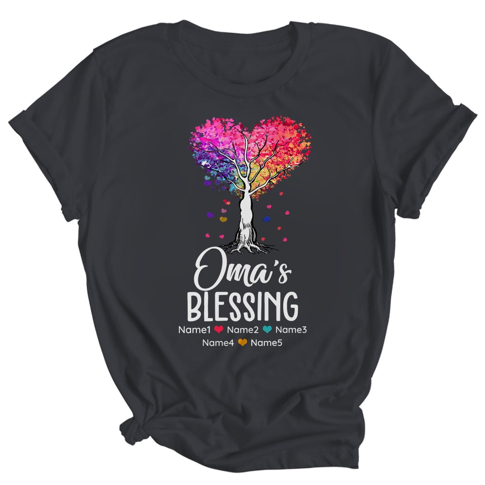Personalized Oma Is Blessed With Grandkids Name Colortree Custom Grandma Mothers Day Birthday Christmas Shirt & Tank Top | siriusteestore