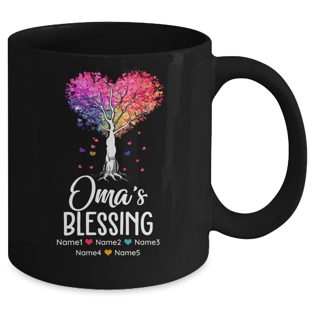 Personalized Oma Is Blessed With Grandkids Name Colortree Custom Grandma Mothers Day Birthday Christmas Mug | siriusteestore