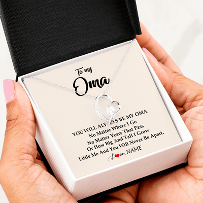 Forever Love Necklace | Personalized Oma Necklace From Grandkids Granddaughter Grandson You Will Always Be My Oma Birthday Mothers Day Christmas Customized Gift Box Message Card | siriusteestore