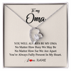Forever Love Necklace | Personalized Oma Necklace From Grandkids Granddaughter Grandson You're Always In My Heart Oma Birthday Mothers Day Christmas Customized Gift Box Message Card | siriusteestore