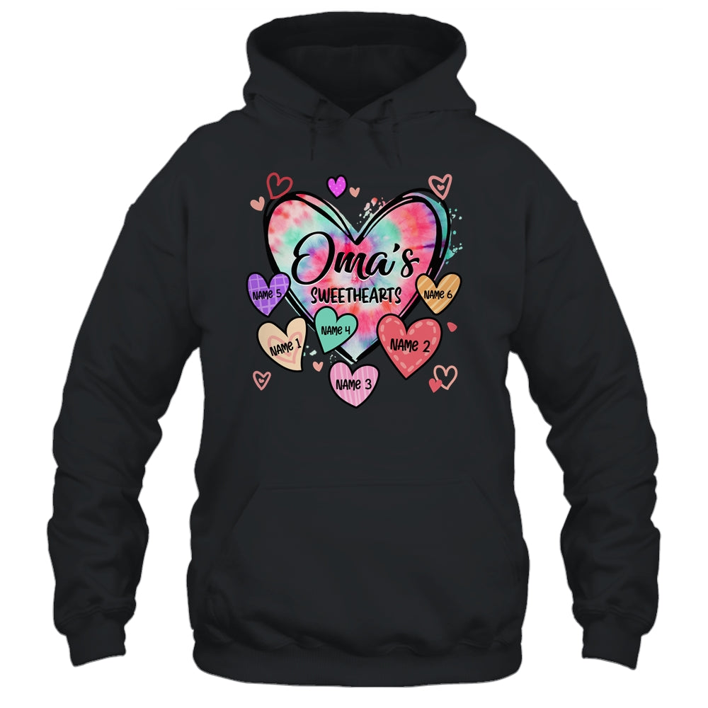 Personalized Oma Sweethearts Custom With Grandkids Name Valentines Day Mothers Day Birthday Christmas Shirt & Tank Top | siriusteestore