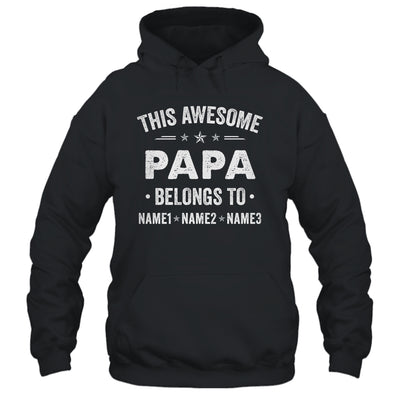 Personalized Papa Custom Kids Name This Awesome Papa Belongs To Papa Fathers Day Birthday Christmas Shirt & Hoodie | siriusteestore