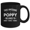 Personalized Poppy Custom Kids Name This Awesome Poppy Belongs To Poppy Fathers Day Birthday Christmas Mug | siriusteestore