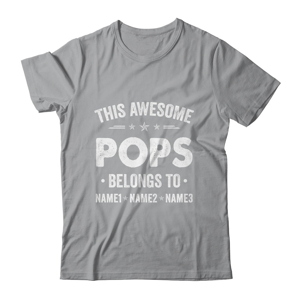 Personalized Pops Custom Kids Name This Awesome Pops Belongs To Pops Fathers Day Birthday Christmas Shirt & Hoodie | siriusteestore