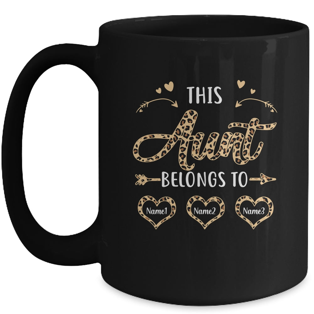 Personalized This Aunt Belongs To Custom Aunt Kids Name Leopard Mothers Day Birthday Christmas Mug | siriusteestore